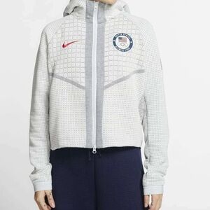 Nike Womens Olympic Team USA Tech Fleece Zip Hoodie Jacket Size Large